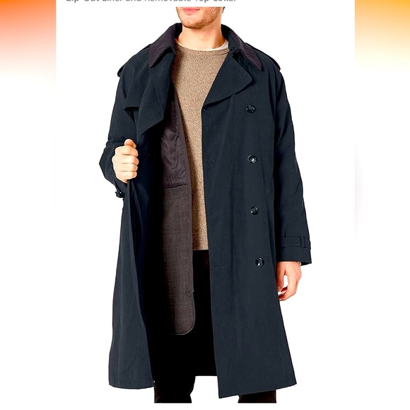 LONDON FOG Men's Iconic Double Breasted Trench Coat with Zip-Out Liner - Picture 1 of 10